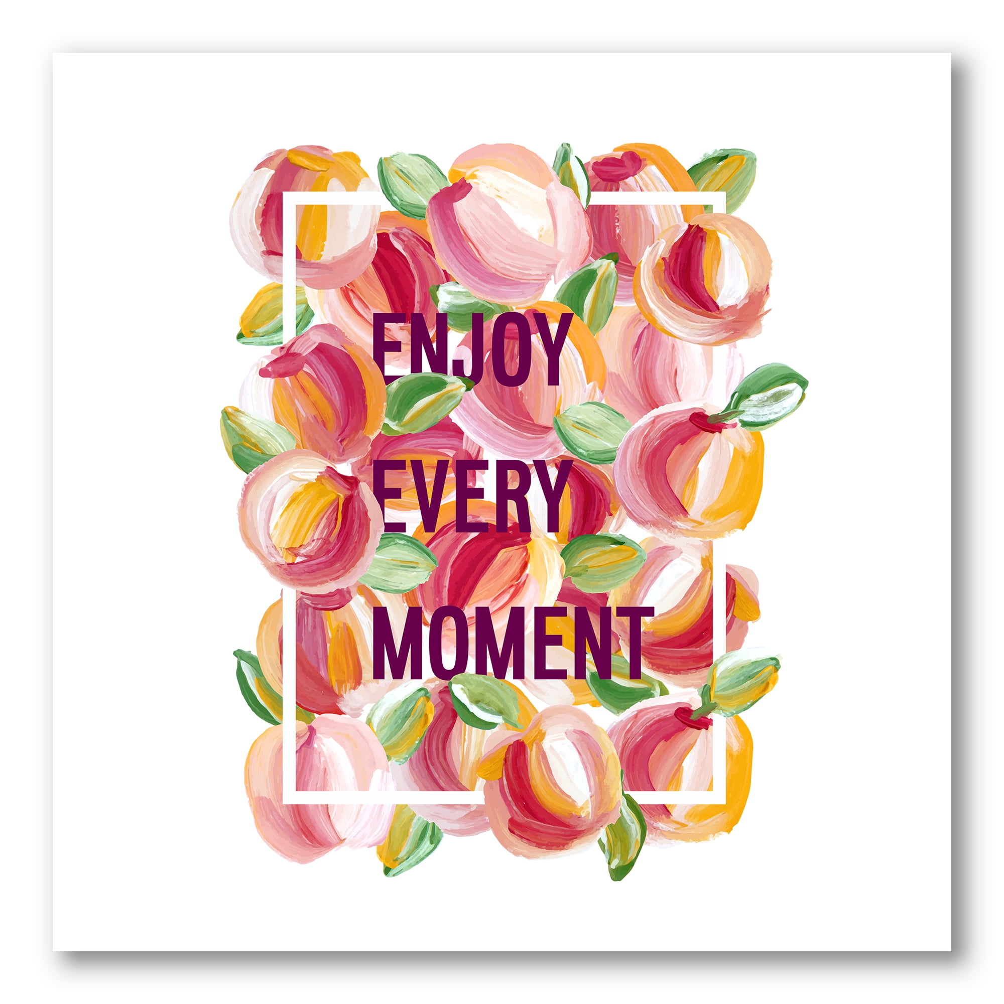 Designart ' Enjoy Every Moment Over Colorful Flowers ' Traditional Canvas Wall Art Print