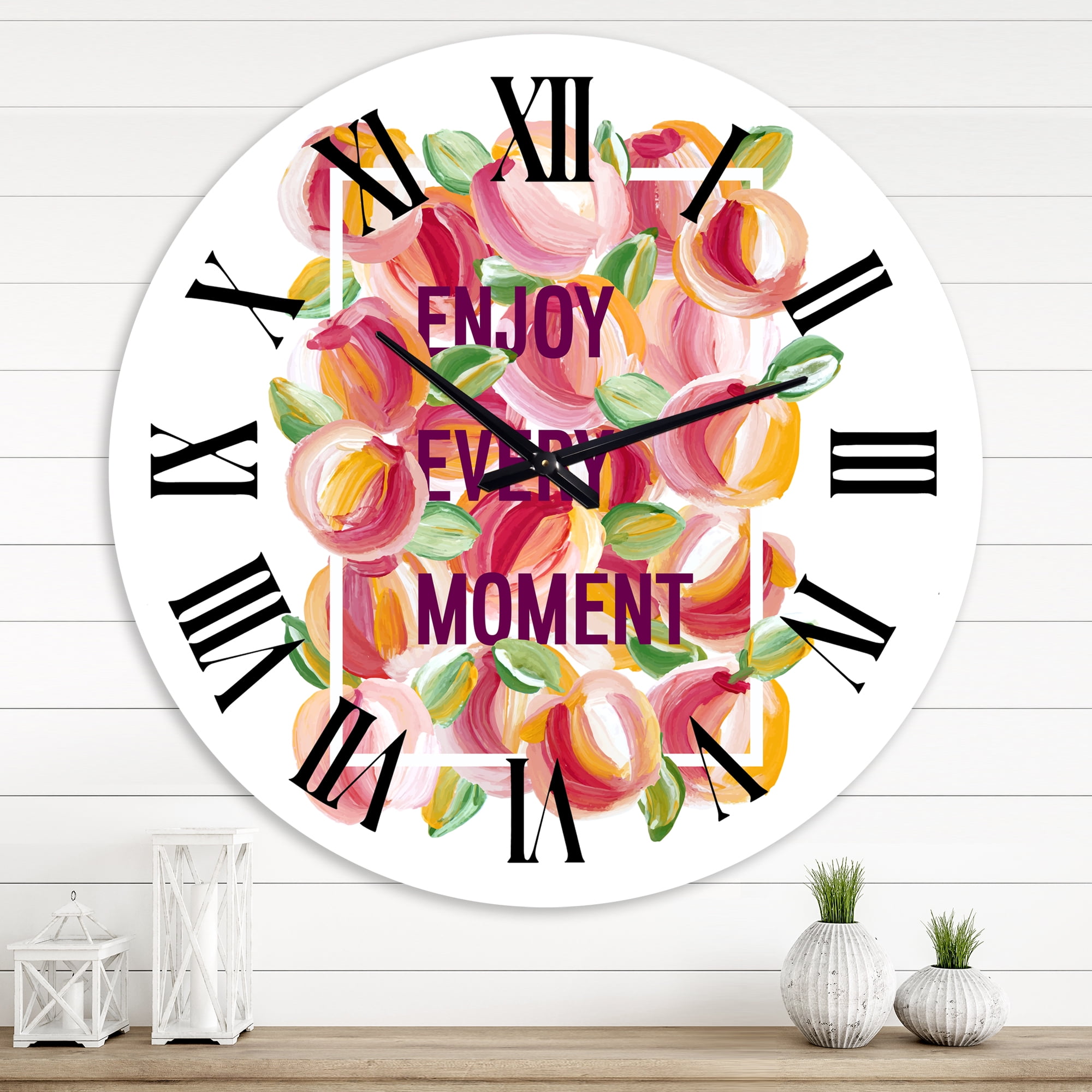 Designart 'Enjoy Every Moment' Traditional Wall Clock