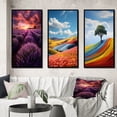 thumbnail image 1 of Designart "Enveloped in Enchanting Lavender" Landscape & Nature Framed Wall Art Set Of 3 - Purple Lavender Fields Frame Gallery Wall Set For Home Decor, 1 of 7