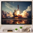 thumbnail image 1 of Designart "Epic Launch Space Shuttle wall art I" Space Shuttle Floater Framed Canvas Wall Art, 1 of 7