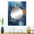 thumbnail image 1 of Designart "Equilibrium of Orange and Blue II" Modern Geometric Mirror Wall Decor - Modern Blue Abstract Large Mirror For Wall Art Decor - 32" x 24" Inch, 1 of 5