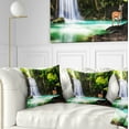 thumbnail image 1 of Designart Erawan Waterfall - Landscape Photo Throw Pillow - 18x18, 1 of 5