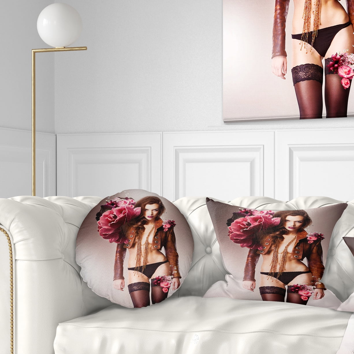Designart Erotic Flower Woman in Panties - Portrait Throw Pillow - 12x20 -  Walmart.com