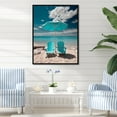 thumbnail image 1 of Designart "Escape Chairs Beach Sandy" Nautical & Beach Floater Framed Wall Art Print, 1 of 7