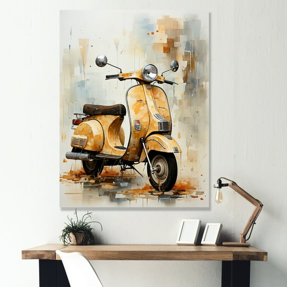 Designart "Escape On Two Wheels III" Scooter Canvas Prints