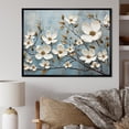 thumbnail image 1 of Designart "Escaping Among White Dogwood Blossoms IV" Dogwood Floater Framed Wall Art Living Room, 1 of 5