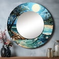 thumbnail image 1 of Designart "Escaping to a Coastal Island" Palms & Palm Trees Rund Mirror For Wall Decor - Large Multi-Color Round Print Mirror - Round Coastal Mirror 36" x 36" Inch - Wall Mounted Round Large Mirror, 1 of 5