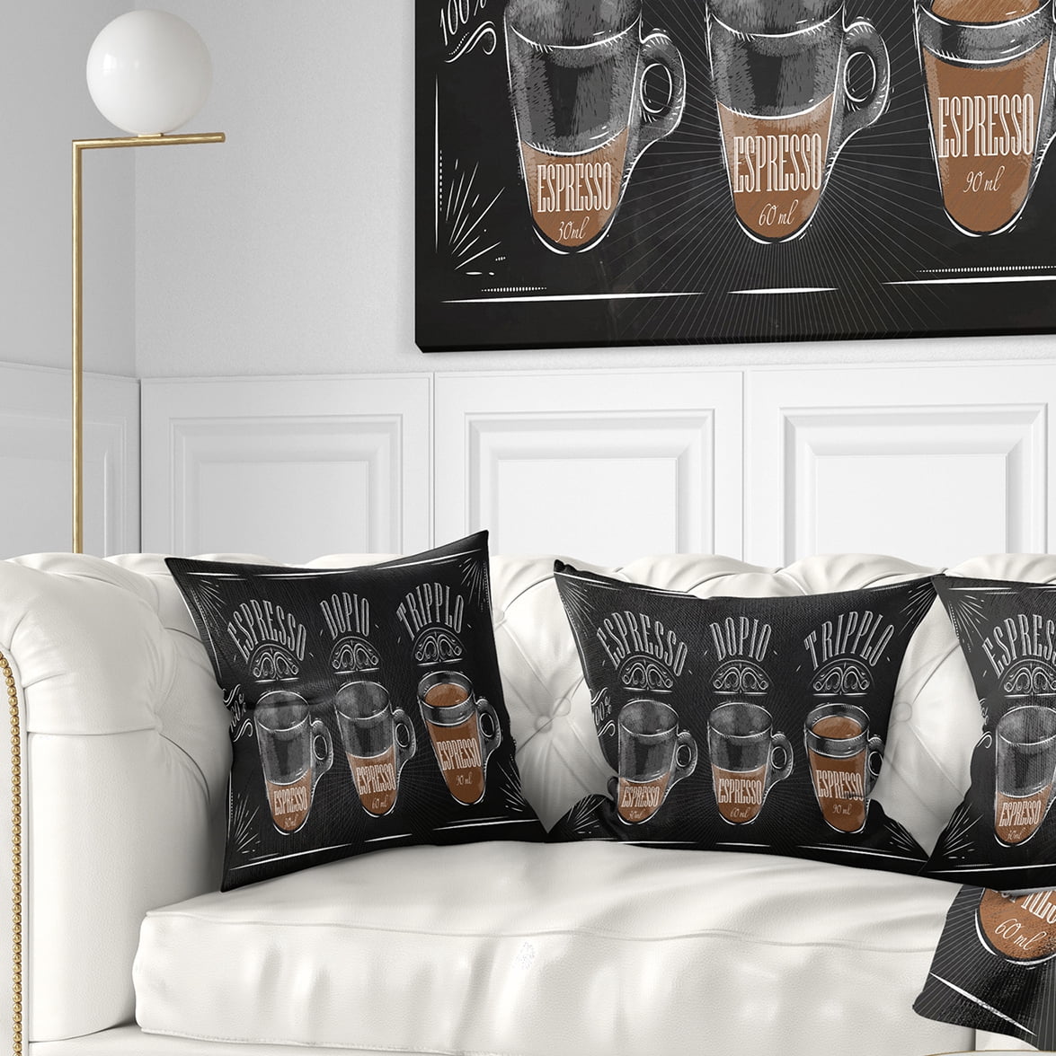 Designart Espresso Kraf Black - Throw Pillow - 18x18