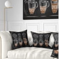 thumbnail image 1 of Designart Espresso Kraf Black - Throw Pillow - 18x18, 1 of 5