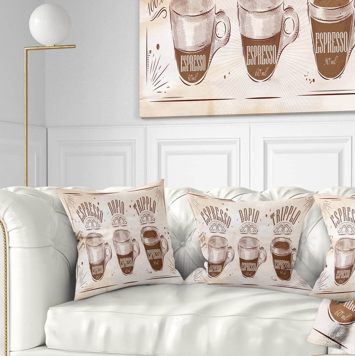 Designart Espresso Kraf Brown - Throw Pillow - 18x18