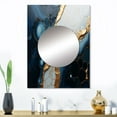 thumbnail image 1 of Designart "Essence Magic Gold and Blue Marble II" Abstract Marble Mirror Wall Decor - Modern Gold Abstract Hallway Wall Mirror Art - 32" x 24" Inch, 1 of 5