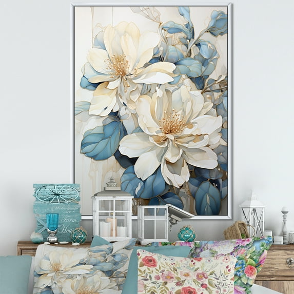 Designart "Essence Of Floral Grace II" Rhododendron Floater Framed Canvas Prints