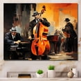 thumbnail image 1 of Designart "Essence of Jazz in Orange Tones III" People Wall Art - Global Orange African American Art Bedroom Canvas Wall Art, 1 of 4