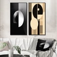 thumbnail image 1 of Designart "Essential Existence Circular Geometric Harmony I" Modern Geometric Framed Wall Art Set Of 2 - Modern Black Framed Canvas Set For Living Room Decor, 1 of 6