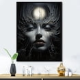 thumbnail image 1 of Designart "Eternal Eclipse In Surrealistic Portrait" Surrealism Floater Framed Canvas Wall Art, 1 of 5