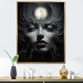 thumbnail image 1 of Designart "Eternal Eclipse In Surrealistic Portrait" Surrealism Floater Framed Canvas Wall Art, 1 of 5