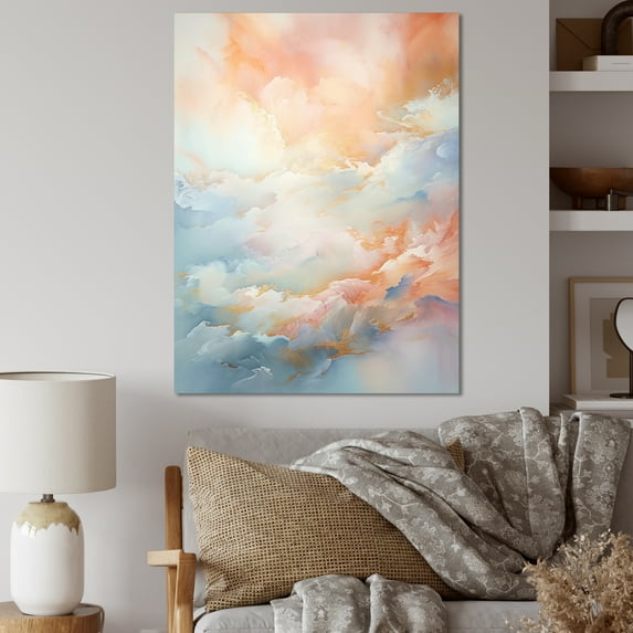 Designart "Ethereal Clouds Fluid Artistry VII" Clouds Canvas Wall Art