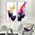 thumbnail image 1 of Designart "Ethereal Elegance Magenta Ink Clouds IX" Abstract Painting Framed Wall Art Set Of 2 - Modern Gold Frame Gallery Set For Office Decor, 1 of 6