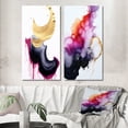 thumbnail image 1 of Designart "Ethereal Elegance Magenta Ink Clouds IX" Abstract Painting Wall Art Set Of 2 - Modern Gold Gallery Set For Office Decor, 1 of 6