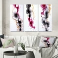 thumbnail image 1 of Designart "Ethereal Elegance Magenta Ink Clouds VI" Abstract Painting Wall Art Set Of 3 - Modern Gold Gallery Wall Set For Home Decor, 1 of 6