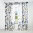 thumbnail image 1 of Designart "Ethereal Flourishing Rococo XI" Floral Blue, White Curtain 1 Panel, 1 of 6