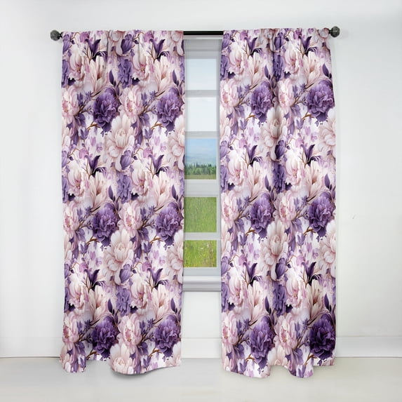 Designart "Ethereal Flourishing Rococo XXV" Floral Blackout Curtain Single Panel