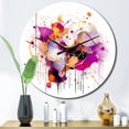 thumbnail image 1 of Designart "Ethereal Reflections Purple Orange Harmony" Abstract Shapes Oversized Wall Clock, 1 of 5