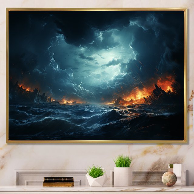 Designart "Ethereal Skies Storm's Horizon I" Landscapes Framed Wall Art