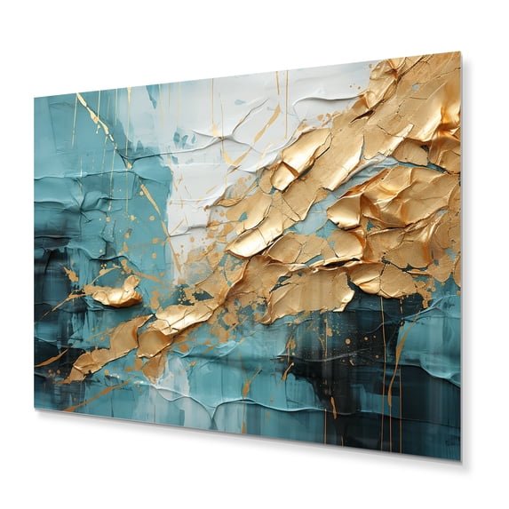 Designart "Ethereal Textures II" Abstract Collages Metal Wall Art