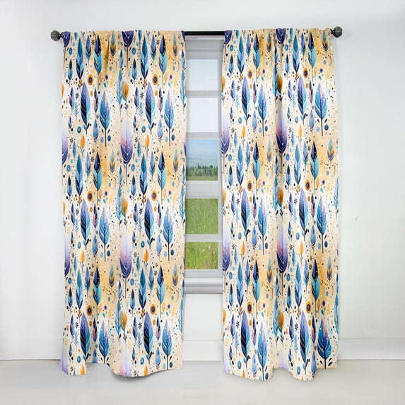 Designart "Ethereal Tribal Vision" Boho Blackout Curtain Panels