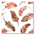 thumbnail image 1 of Designart ' Ethinic Orange Feathers On White ' Bohemian & Eclectic Canvas Wall Art Print, 1 of 3
