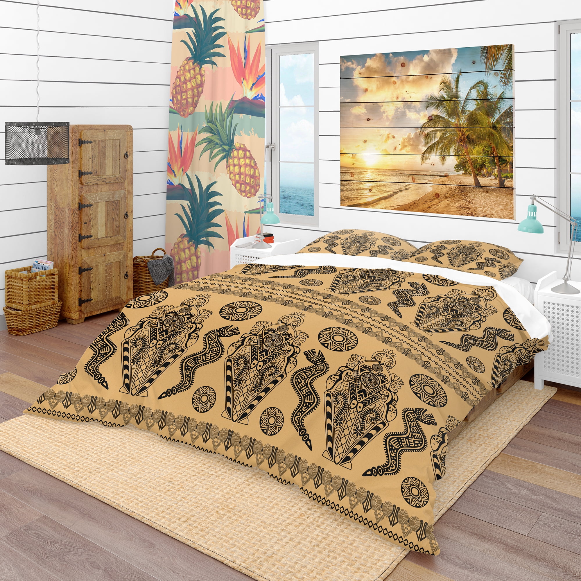Designart 'Ethnic African Decorative Pattern' Tropical Duvet Cover Set