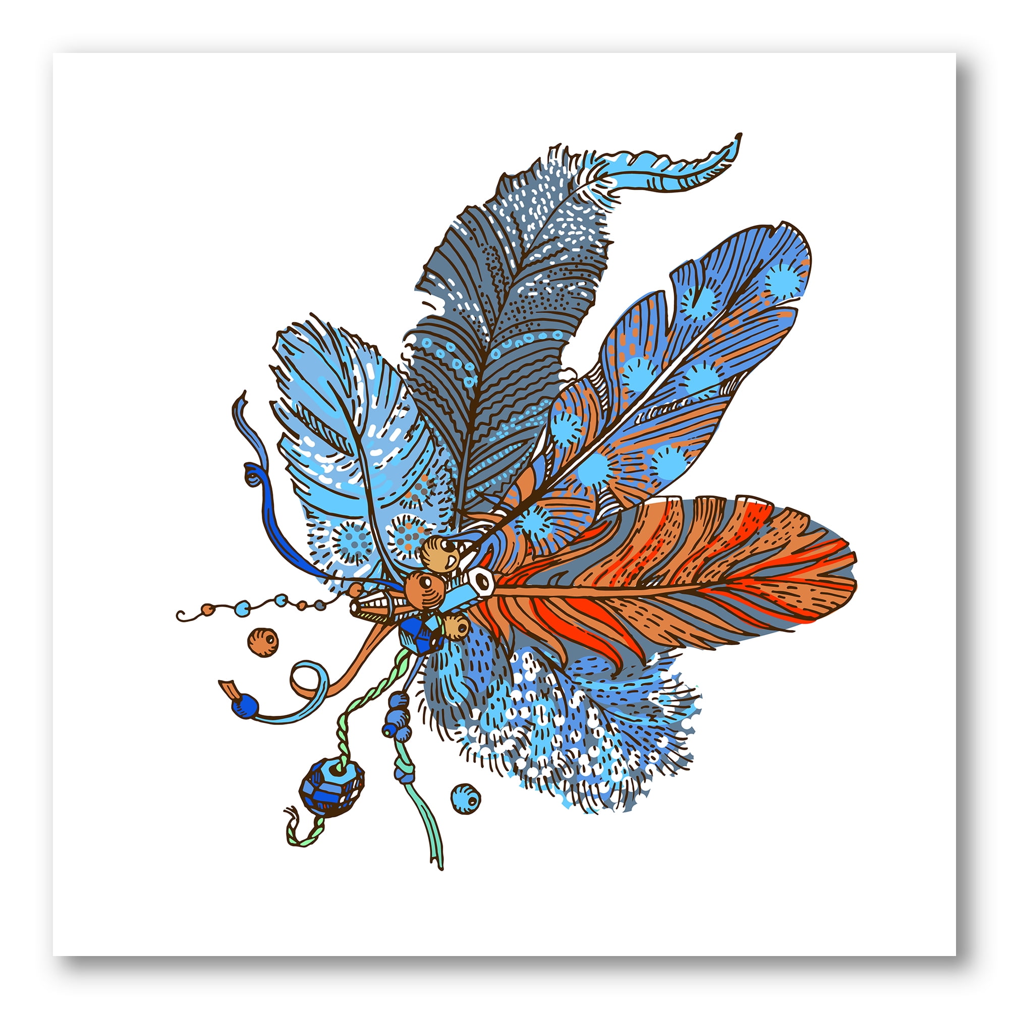 Designart ' Ethnic Boho Art Design ' Bohemian & Eclectic Canvas Wall Art Print