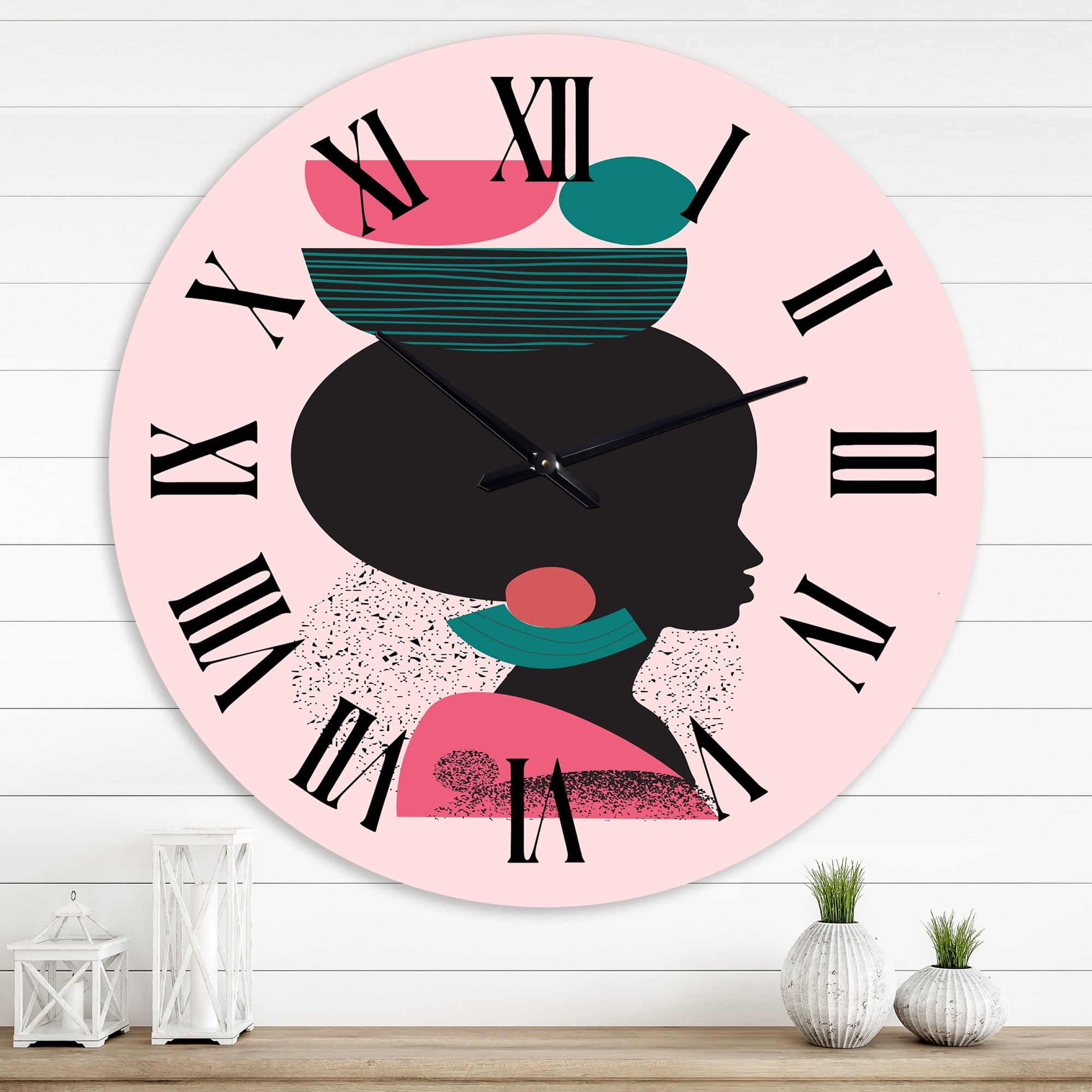 Designart 'Ethnic Geometric Silhouette Of Afro American Ii' Modern Wall ...