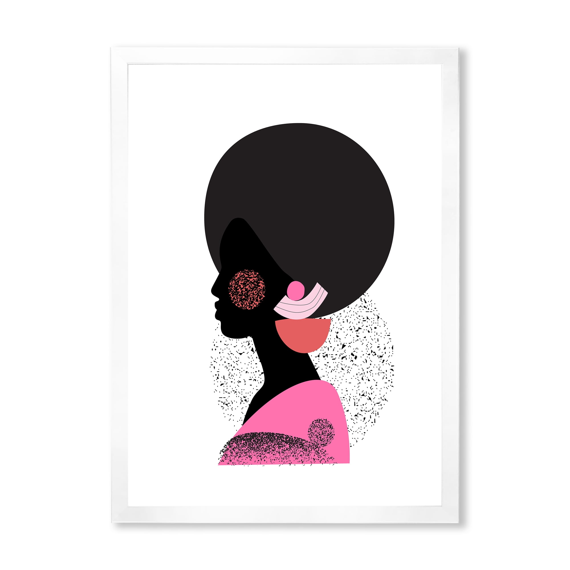 Designart 'Ethnic Geometric Silhouette of African American I' Modern Framed Art Print
