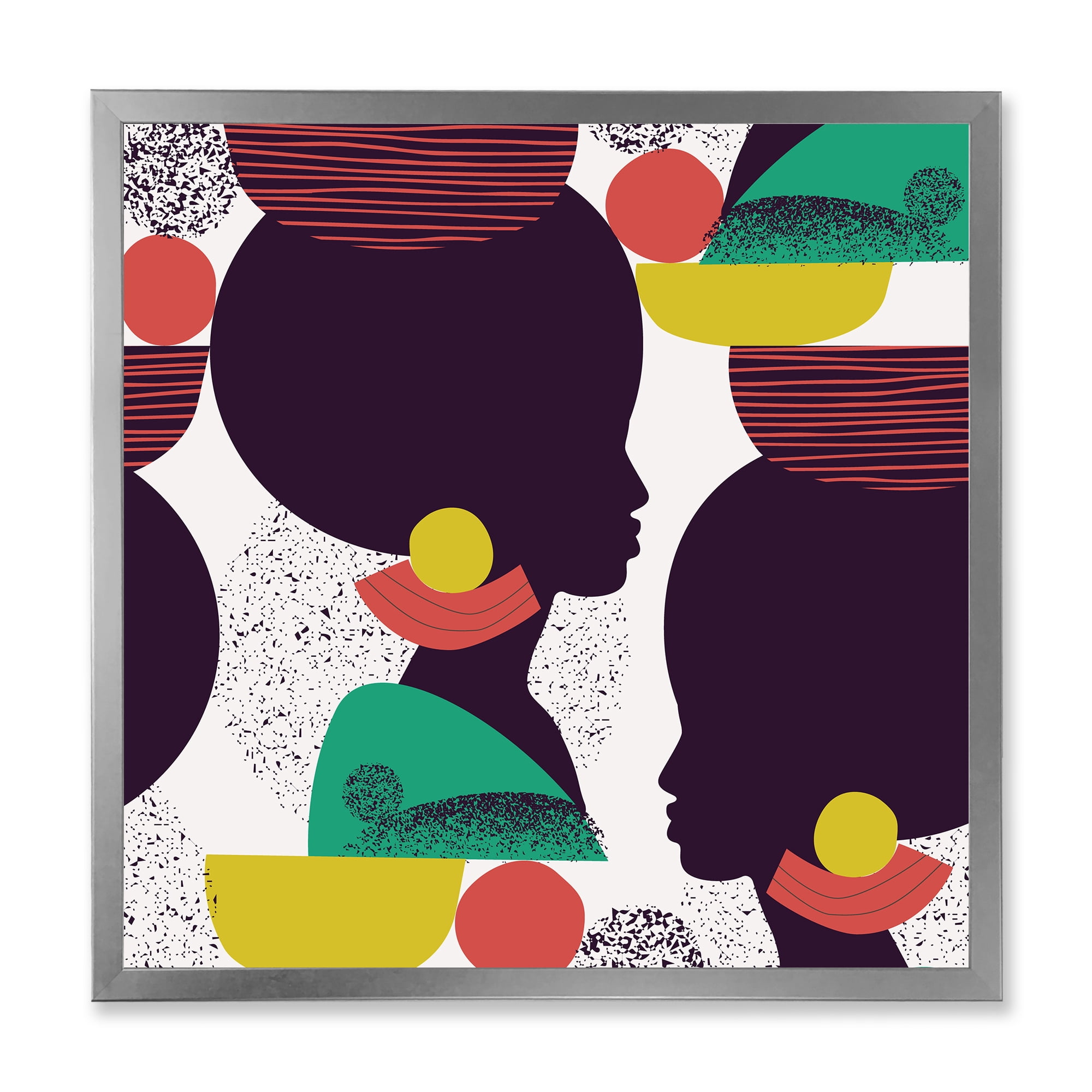 Designart 'Ethnic Geometric Silhouette of African American III' Modern Framed Art Print