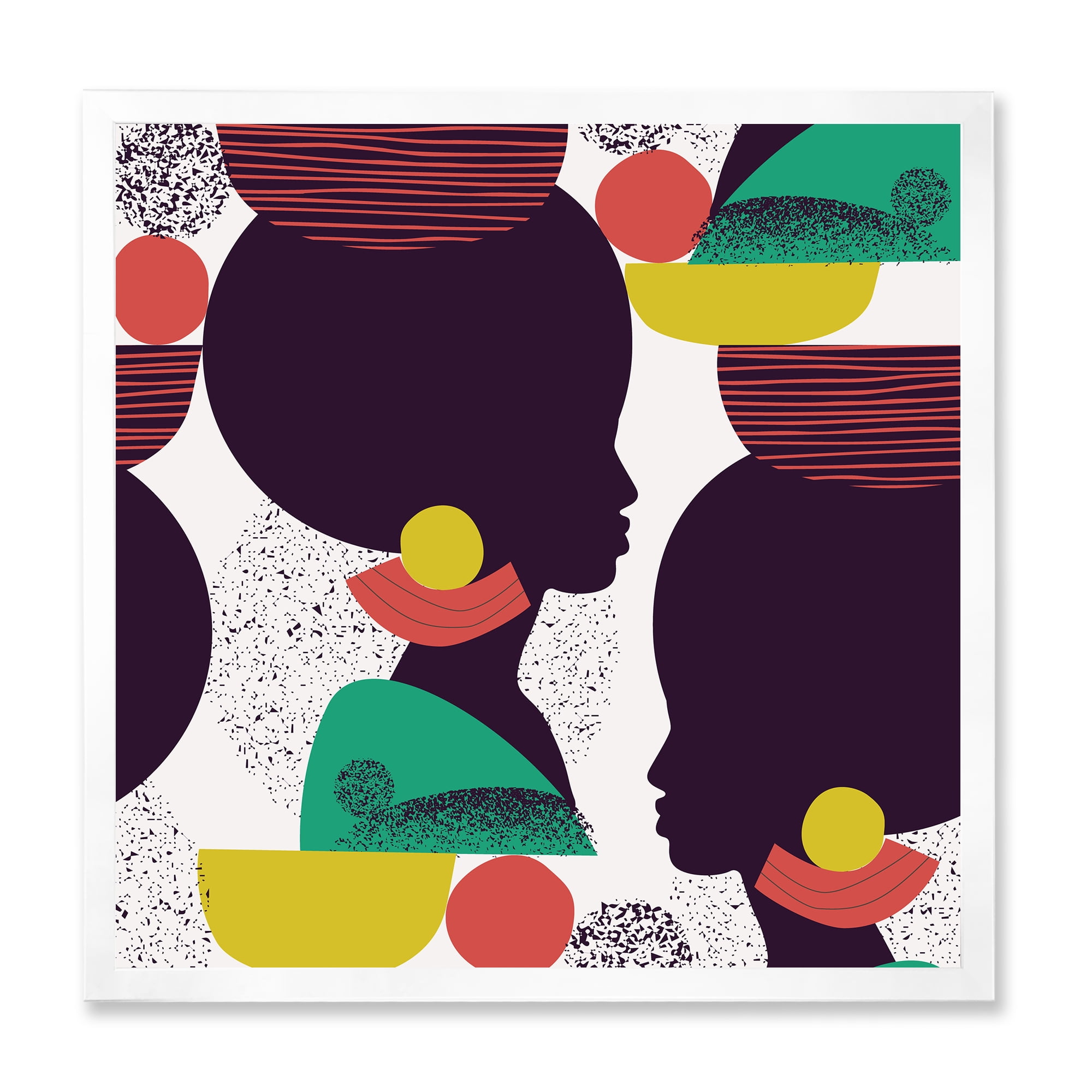 Designart 'Ethnic Geometric Silhouette of African American III' Modern Framed Art Print