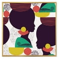 thumbnail image 1 of Designart 'Ethnic Geometric Silhouette of African American III' Modern Framed Canvas Wall Art Print, 1 of 5