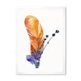 thumbnail image 1 of Designart 'Ethnic Orange Animal Feather Composition' Bohemian & Eclectic Framed Art Print, 1 of 4