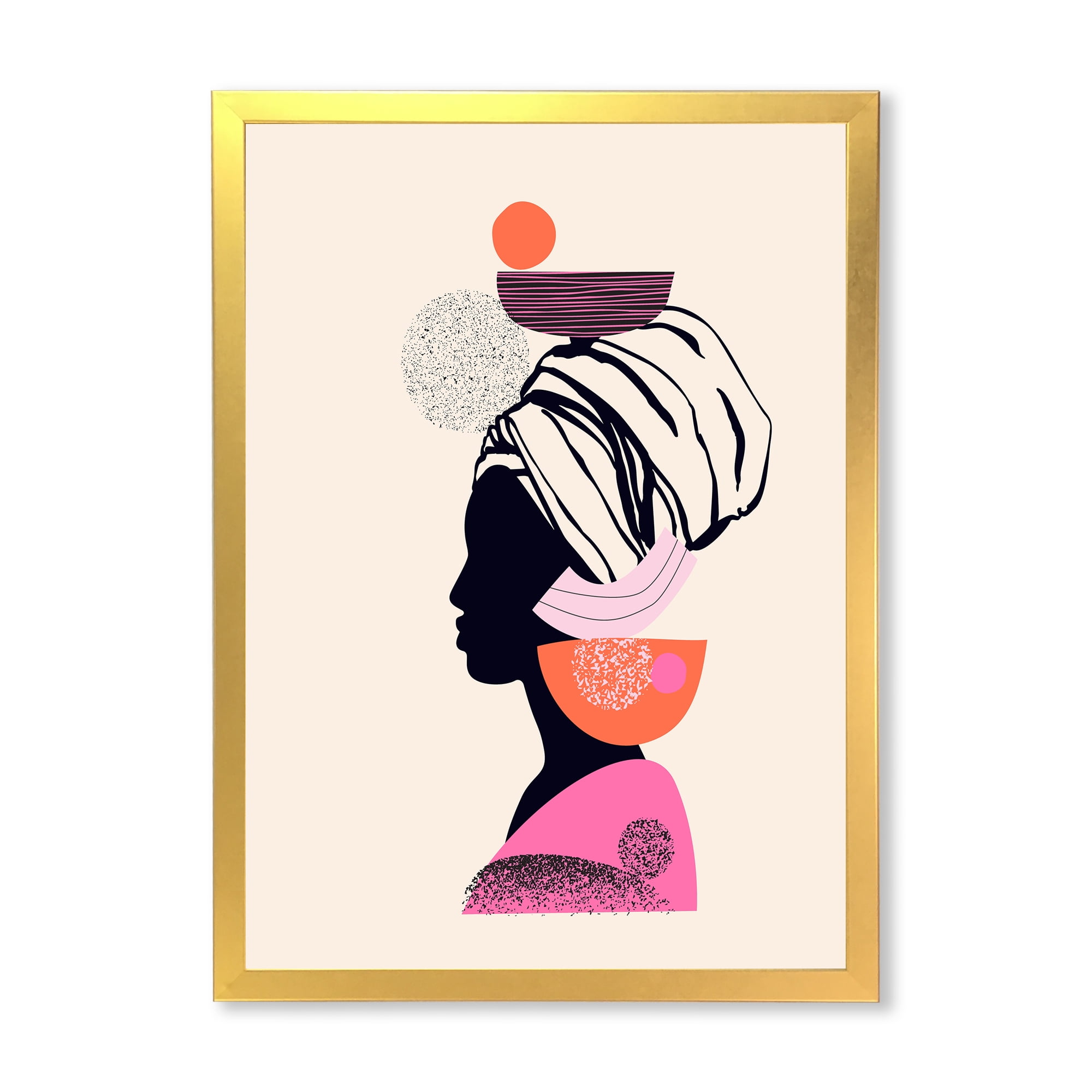 Designart 'Ethnic Portrait of African American Woman' Modern Framed Art Print