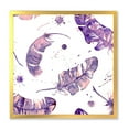 thumbnail image 1 of Designart 'Ethnic Purple Feathers Composition' Bohemian & Eclectic Framed Art Print, 1 of 1