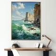 thumbnail image 1 of Designart "Etretats Majestic Cliffs II" Coastal Floater Framed Canvas Wall Art, 1 of 7