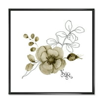 Designart 'Eucalyptus Branches With Anemone Bouquet Flower II' Traditional Framed Canvas Wall Art Print