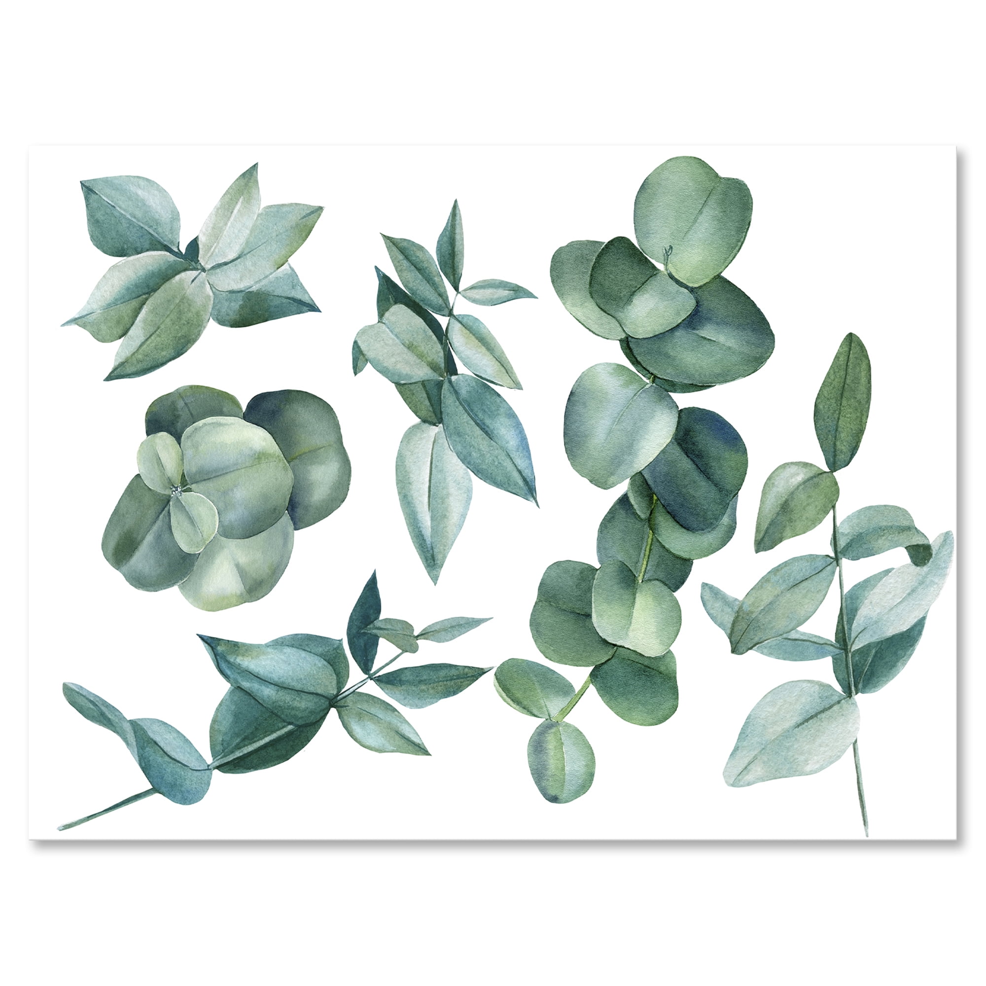 Designart ' Eucalyptus Leaves In Dark Green ' Traditional Canvas Wall Art Print