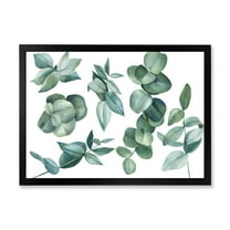 Designart 'Eucalyptus Leaves In Dark Green ' Traditional Framed Art Print