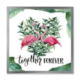 thumbnail image 1 of Designart 'Eucalyptus Leaves With Flamingo Floral Heart' Traditional Framed Art Print, 1 of 4