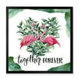 thumbnail image 1 of Designart 'Eucalyptus Leaves With Flamingo Floral Heart' Traditional Framed Art Print, 1 of 4