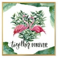 thumbnail image 1 of Designart 'Eucalyptus Leaves With Flamingo Floral Heart' Traditional Framed Canvas Wall Art Print, 1 of 5