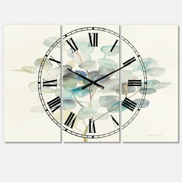 Designart 'Eucalyptus leaves I' Traditional Wall Clock