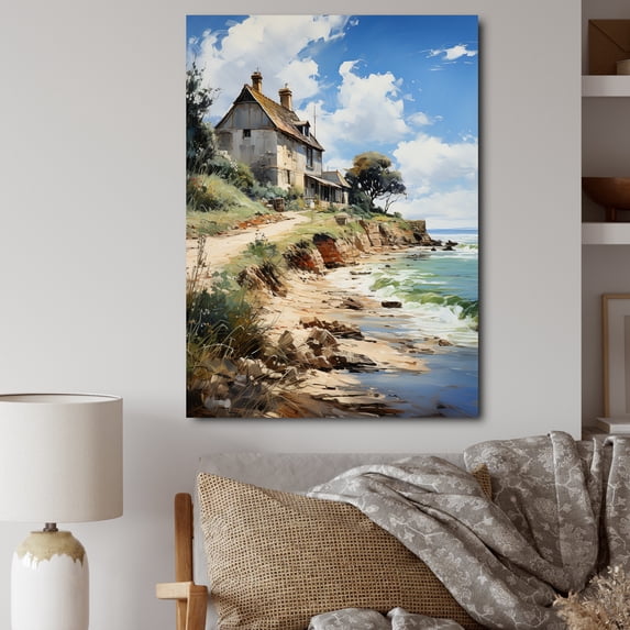 Designart "Eugene s Reverie Normandy Coast III" Nautical & Beach Wall Art Living Room